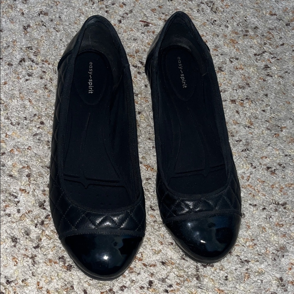 Easy Spirit Black Quilted Flats